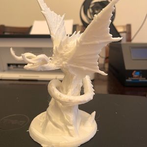 3D printed white nylon silk dragon.I have several sizes. Ask for pricing.